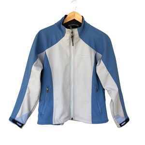 Marmot‎ Tempo Baby Blue & Gray Soft shell Full Zip Pockets Women's Jacket M